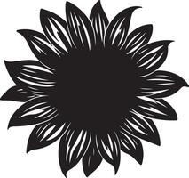 Sonnenblume Silhouette Vektor Illustration Weiß Hintergrund