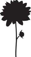 Dahlie Blume Silhouette Vektor Illustration Weiß Hintergrund