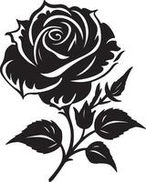 Rose Blume Silhouette Vektor Illustration Weiß Hintergrund