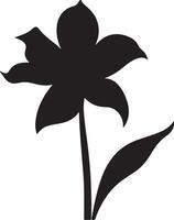 Narzisse Blume Silhouette Vektor Illustration Weiß Hintergrund