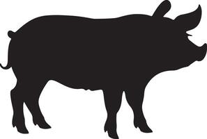 Schwein Silhouette Vektor Illustration Weiß Hintergrund