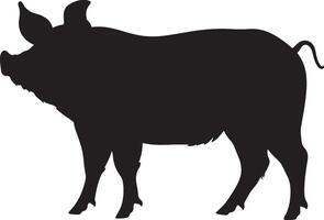 Schwein Silhouette Vektor Illustration Weiß Hintergrund