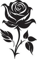 Rose Blume Silhouette Vektor Illustration Weiß Hintergrund