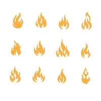 Feuer Flamme einstellen Symbol vektor