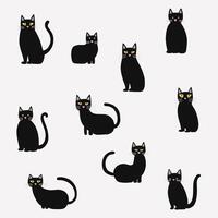 klotter freehand teckning av söt katter. vektor