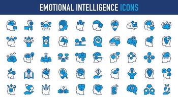 emotionell intelligens ikon. sådan som social Kompetens, självkännedom, självreglering, empati och motivering vektor ikoner samling.
