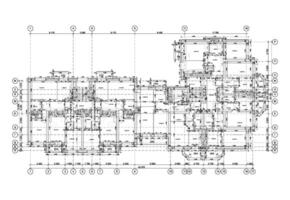 detaljerad arkitektonisk flervånings- byggnad golv planen, lägenhet layout, plan. vektor illustration