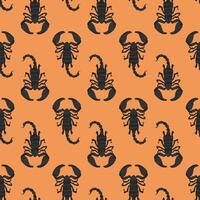 nahtlos Vektor Muster mit ein Hand gezeichnet Skorpion