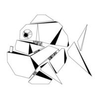 schwarz und Weiß Vektor Illustration von ein abstrakt Fisch