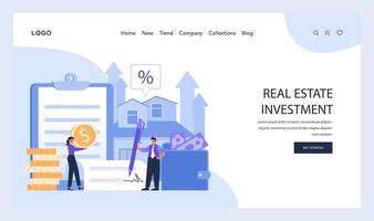 verklig egendom investering webb eller landning. insiktsfull vägledning vektor