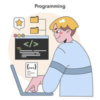 programmering väsentliga begrepp. platt vektor illustration