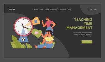 inlärning tid förvaltning. platt vektor illustration