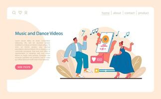 musik och dansa videoklipp begrepp. uttryck genom rytm och rörelse. vektor
