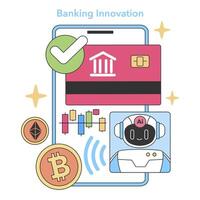 Bankwesen Innovation Konzept. eben Vektor Illustration.