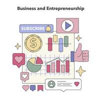 Geschäft und Unternehmerschaft Thema. eben Vektor Illustration.
