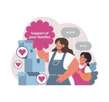 Familie Unterstützung Initiative. eben Vektor Illustration