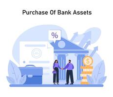 bank investering uppsättning. strategisk förvärv av Bank tillgångar, tätning erbjudanden vektor