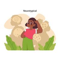 neurotypisch Konzept. eben Vektor Illustration