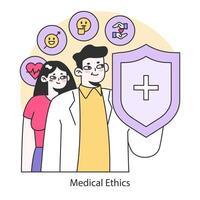 medicinsk etik begrepp. platt vektor illustration.
