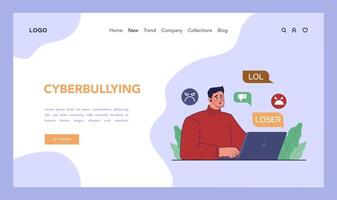 Cyber-Mobbing Netz Banner oder Landung Buchseite. online Belästigung vektor