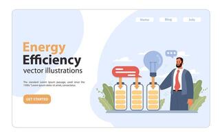 energi effektivitet begrepp. platt vektor illustration