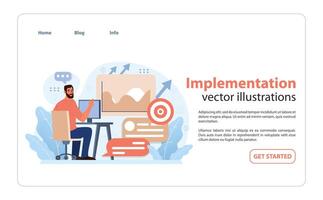 effektiv genomförande i handling. platt vektor illustration