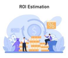 roi uppskattning begrepp. platt vektor illustration