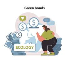 Grün Fesseln Konzept. Investition im Umwelt Nachhaltigkeit. vektor