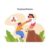 Vertrauenswürdigkeit Konzept. eben Vektor Illustration
