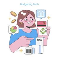budgetering verktyg begrepp. platt vektor illustration
