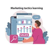 Marketing Strategie Lernen Konzept. vektor