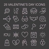 hjärtans dag ikon uppsättning fångande väsen av kärlek med hjärtan vektor