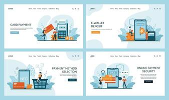 intuitiv Designs zum Karte Transaktionen, E-Wallet Finanzierung, nfc Technik, und sichern online Zahlungen vektor