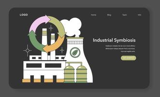 industriell symbios begrepp. platt vektor illustration