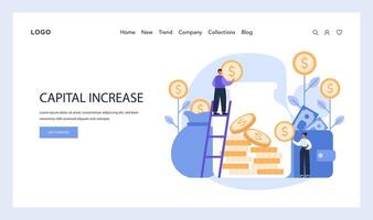 huvudstad öka webb eller landning. förstärkning finansiell tillgångar och öka vektor