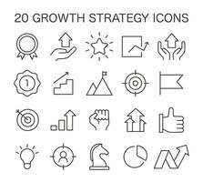 Wachstum Strategie Symbole Satz. Vektor Illustration