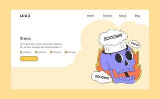 Angststörung Netz Banner oder Landung Buchseite. chronisch Stress und Angst mental vektor