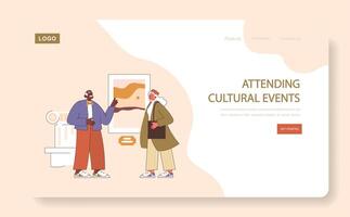 Teilnahme kulturell Veranstaltungen Konzept. vektor