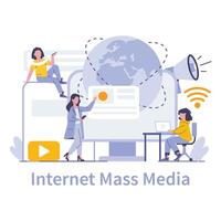 internet massa media begrepp. platt vektor illustration.