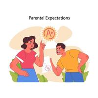 föräldrar tryck begrepp. platt vektor illustration