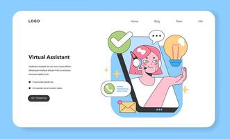 virtuell assistent framträder från smartphone skärm. platt vektor illustration