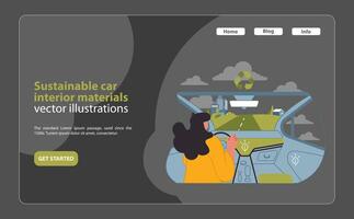 nachhaltig Auto Innere Materialien Illustration. ein nachdenklich entworfen Vektor. vektor