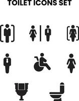toalett ikoner uppsättning på vit bakgrund vektor