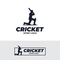 cricket spelare logotyp design mall vektor