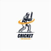 Kricket Spieler, spielen Kricket Logo Design Vektor. Symbol Symbol. Vorlage Illustration vektor