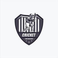 Kricket Spieler Logo Design Inspiration vektor