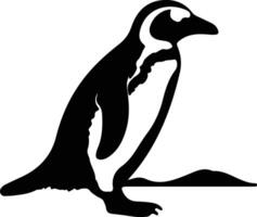 Afrikanischer Pinguin schwarz Silhouette vektor