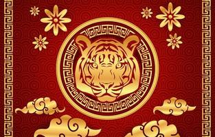 år för tigern kinesiskt nyår vektor