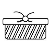 Geburtstag Geschenk Box Symbol Gliederung Vektor. Party Design Box vektor
