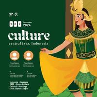 cell skuggad hand dragen illustration av indonesiska kultur kukila dansa surakarta vektor
